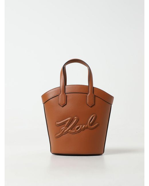 Karl Lagerfeld Tote Bags in Brown | Lyst