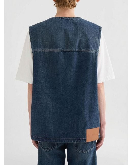 Jil Sander Blue Denim Vest for men
