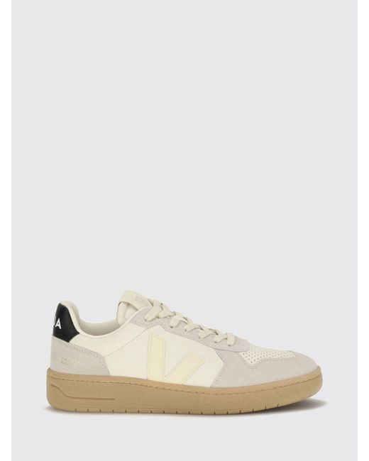 Veja Natural V-82 O.T. Leather Sneakers With Perforated Toe for men