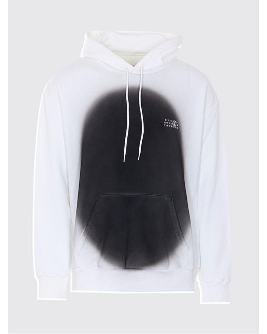 MM6 by Maison Margiela Gray Printed Cotton Blend Hoodie for men