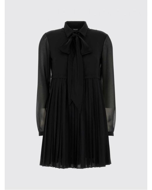 Versace Black Crepe Shirt Dress