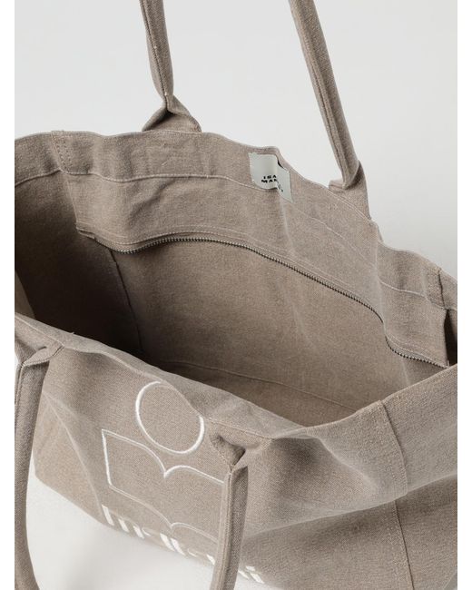 Isabel Marant Natural Yenky Canvas Bag With Embroidered Logo