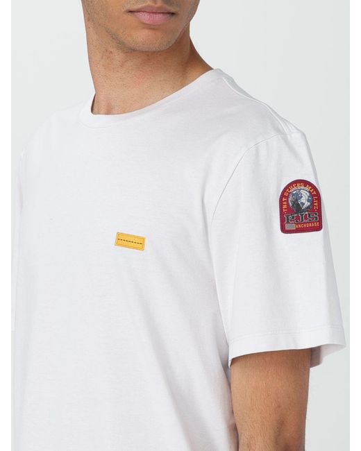 T-shirt in cotone con logo di Parajumpers in White da Uomo