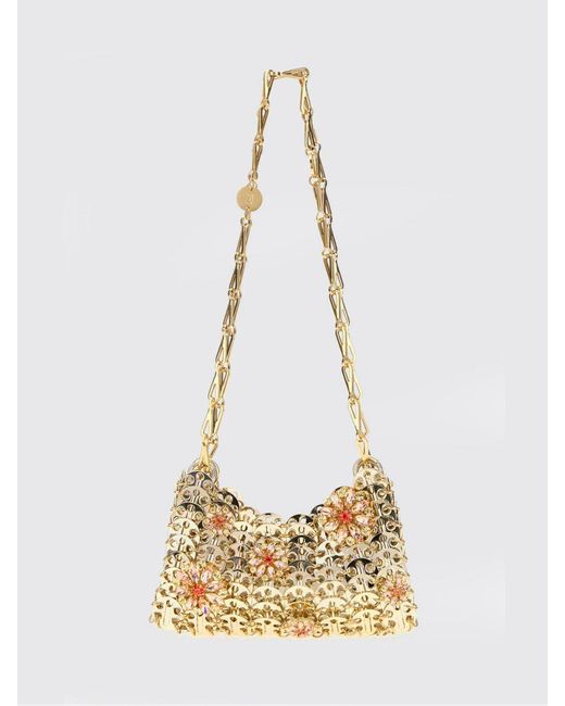 Rabanne Natural 1969 Nano Metal Bag With Rhinestones