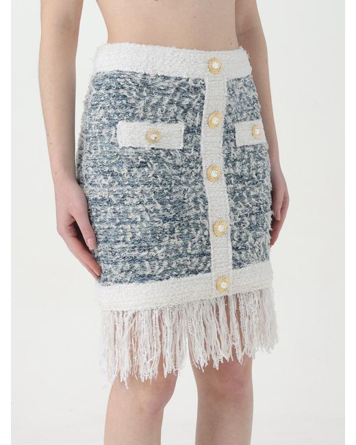 Balmain Blue Paris Mini Skirt