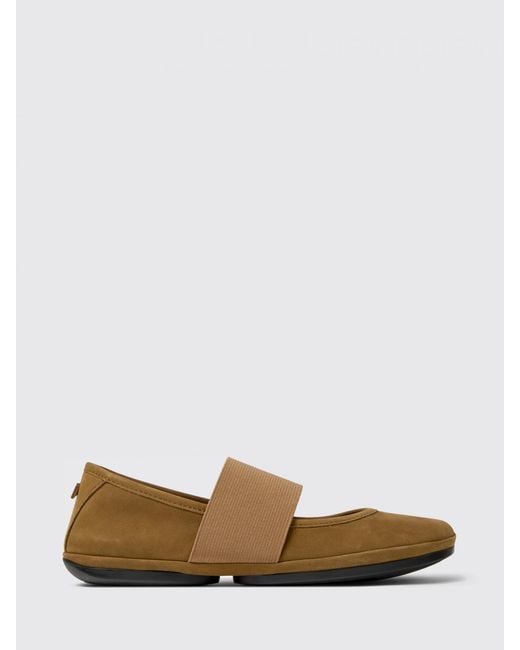 Camper White Right Nina Suede Ballerina Flats