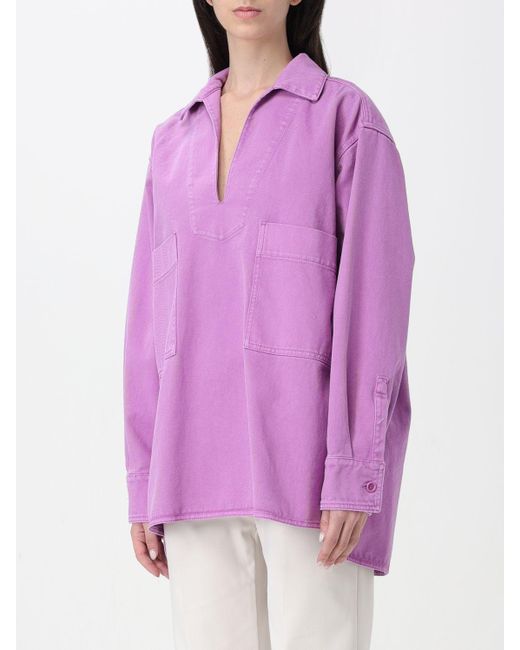 Blusa in cotone di Max Mara in Purple