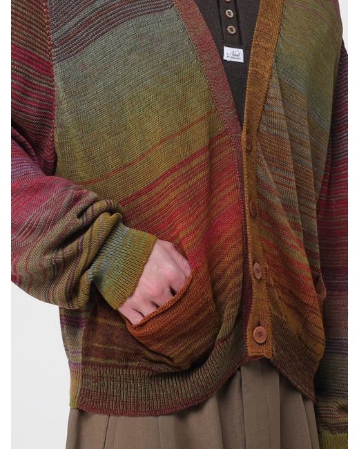 Magliano Brown Striped Cotton Cardigan With Logo for men