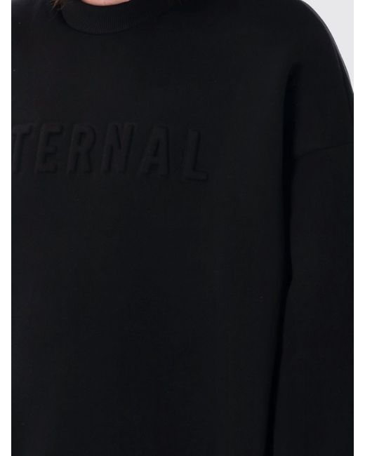 Felpa A Girocollo Con Logo di Fear Of God in Black da Uomo