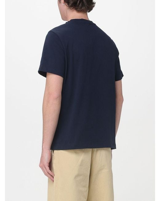 A.P.C. Blue Organic Cotton T-Shirt With Logo for men