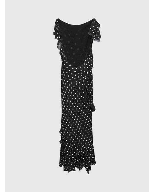 Self-Portrait Black Polka Dot Crepe Long Dress