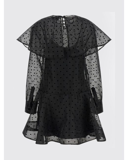 Ganni Black Polka Dot Tulle Dress