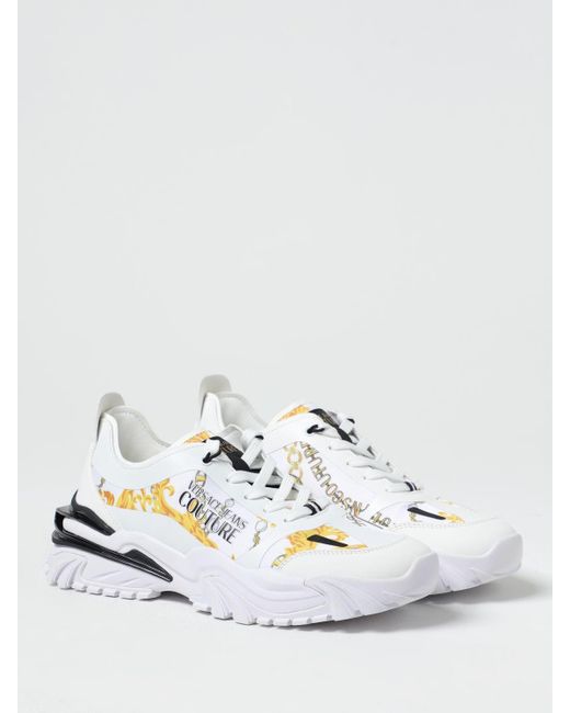 Versace White Baroque Sneakers In Nylon And Synthetic Leather for men