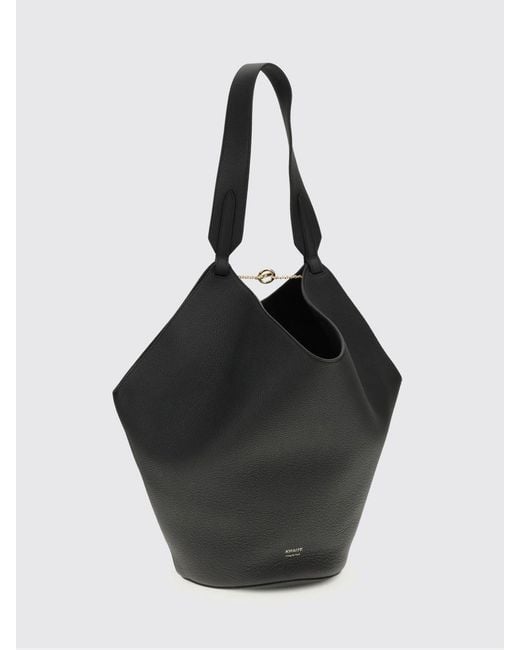 Khaite Black Lotus Grained Leather Bag