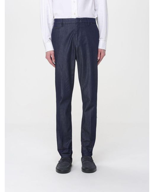 Dondup Blue Cotton Tailored Trousers for men