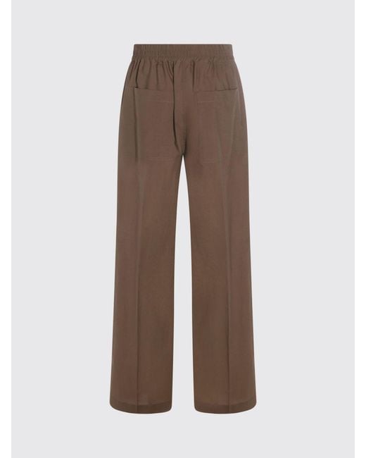 Brunello Cucinelli Brown Wide Leg Poplin Trousers