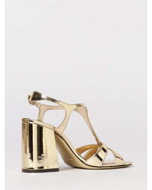 Jimmy Choo Natural Kesia Laminated Patent Leather Sandal