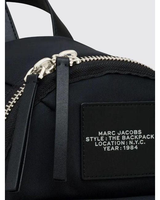 Marc Jacobs Black The Biker Nylon Backpack With Zip Closure And Top Handle