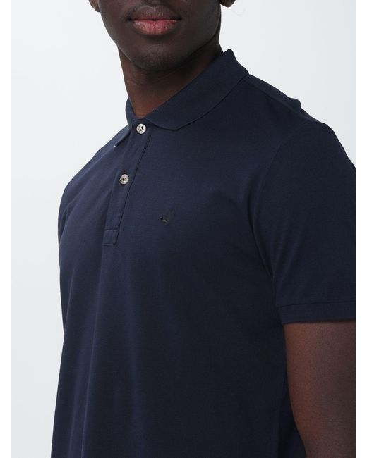 Polo Básico De Algodón Con Logo Brooksfield de hombre de color Blue