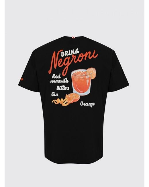Mc2 Saint Barth Black Printed Cotton T-Shirt for men