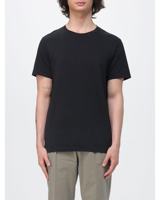 Brooksfield Black Cotton Crew Neck T-Shirt for men