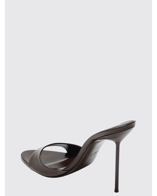 Paris Texas Metallic Lidia Patent Leather Mules With High Stiletto Heel