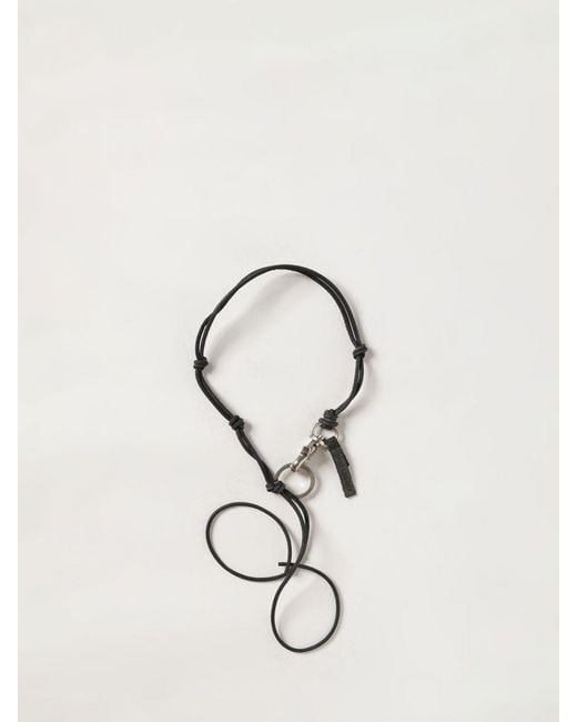 Our Legacy Natural Ladon Adjustable Leather And Metal Necklace With Engraved Logo for men