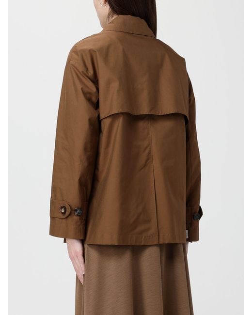 Max Mara Brown Zeno Double Breasted Short Trench Coat