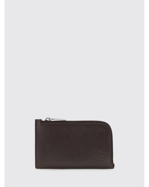 Burberry White Calf Leather And Check Canvas Card Holder for men
