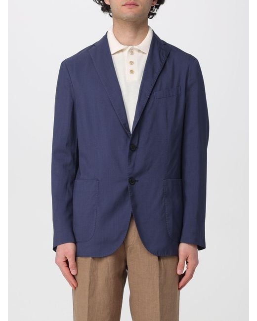 Boglioli Blue Single-Breasted Blazer for men