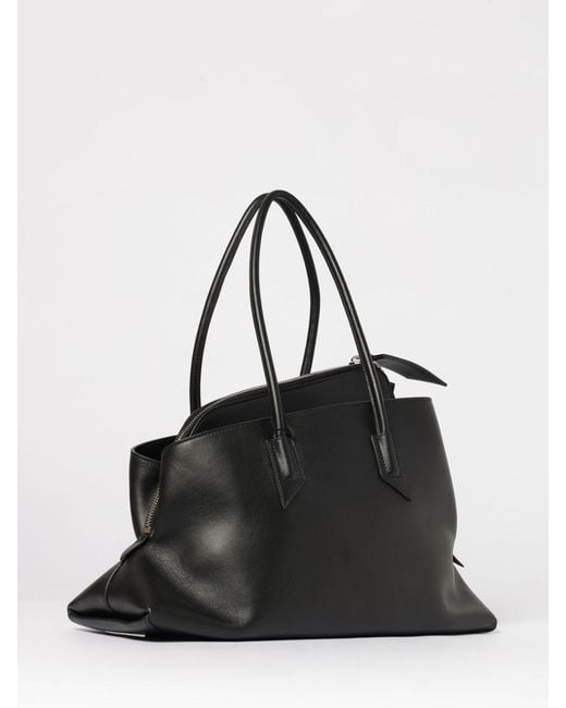 The Attico Black La Passeggiata Medium Leather Bag