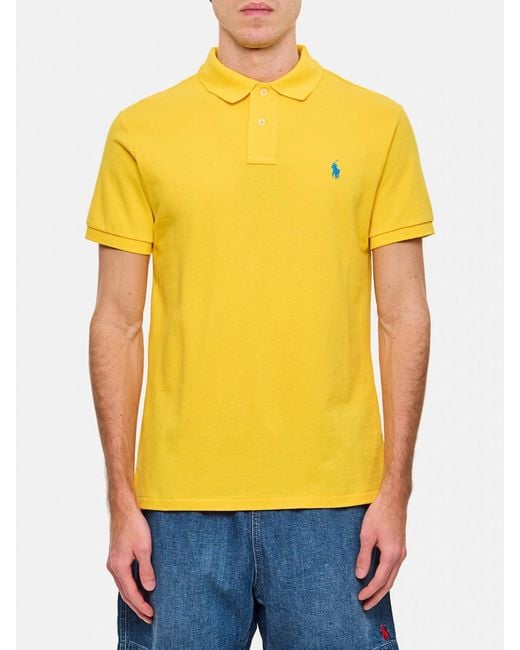 Polo Ralph Lauren Yellow Embroidered Logo Polo for men