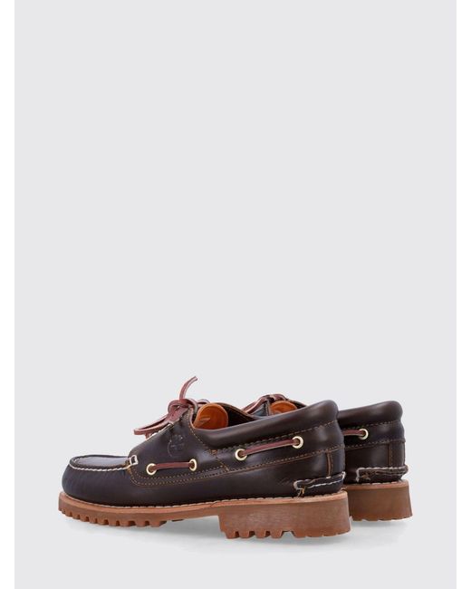 Timberland White Authentic 3-Eye Lug Leather Boat Shoes for men