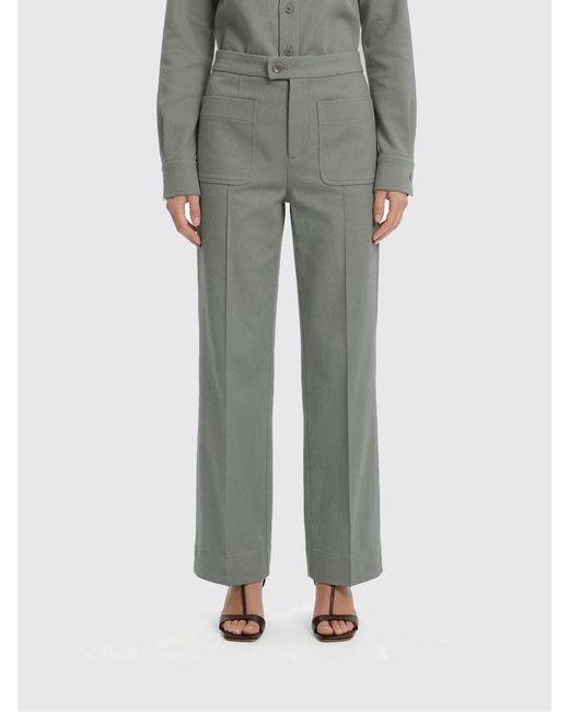 Soeur Gray Cotton Straight Trousers