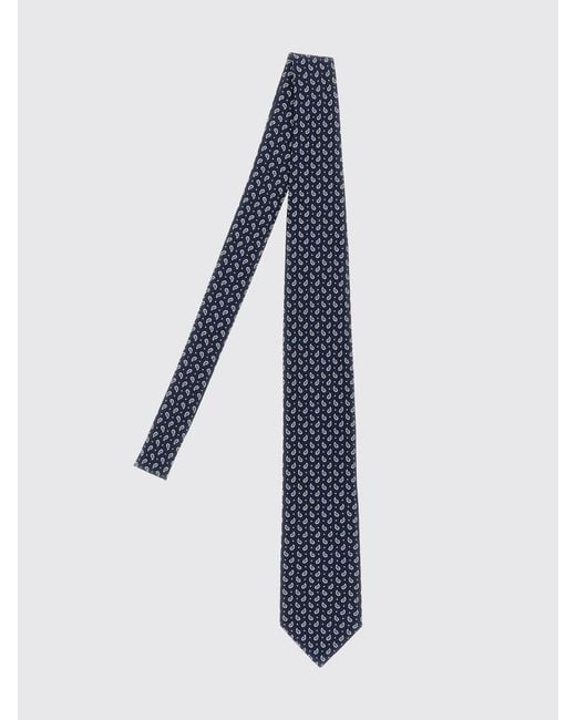 Corbata De Pura Seda Con Estampado Paisley Y Abstracto Brioni de hombre de color Blue