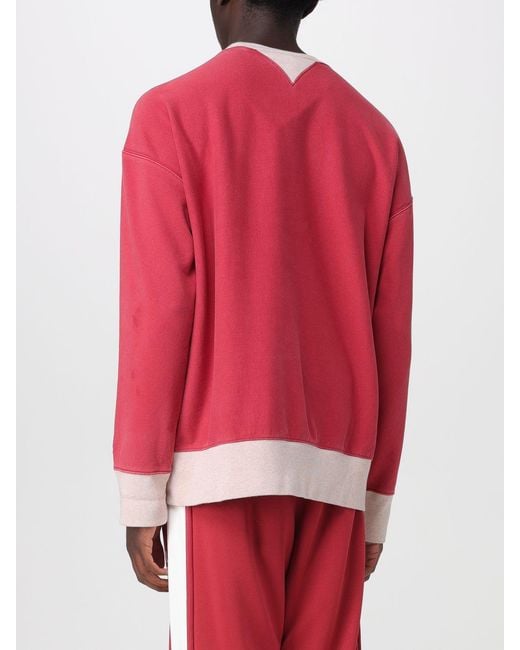 Champion Red Time Capsule Relaxed Fit Cotton Crew Neck Sweatshirt With Slogan Print for men