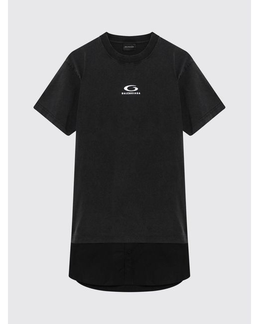 Balenciaga Black Cotton Crew Neck T-Shirt