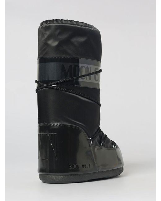 Moon Boot Black Icon Glance Nylon And Satin Boot for men