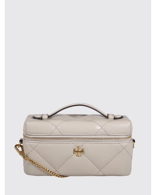 Tory Burch Natural Vanity Kira East-West Diamond Quilted Nappa Bag