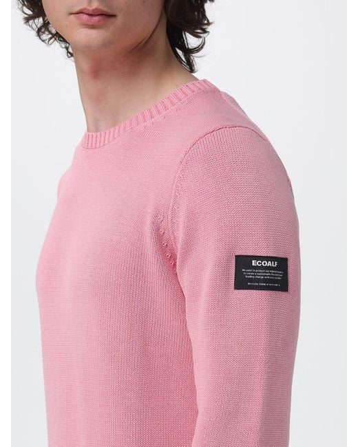 Ecoalf Pink Recycled Cotton Crew Neck Pullover for men