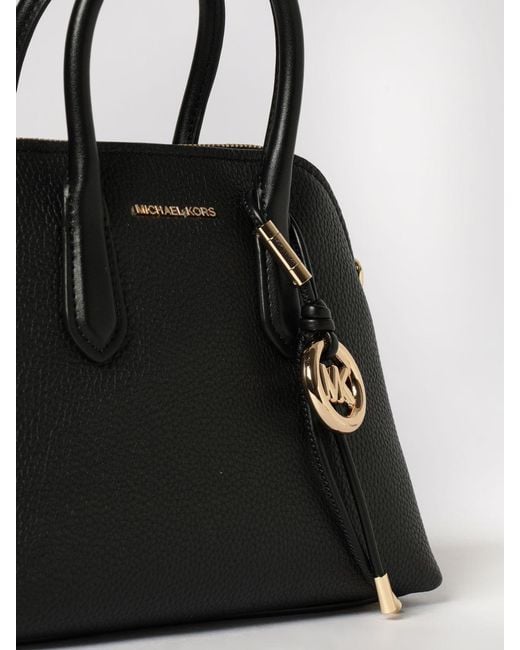 Michael Kors Black Freddie Mini Leather Handbag With Mk Monogram And Logo Charm