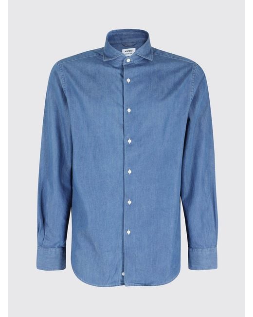 Aspesi Blue Casual Cotton Shirt for men