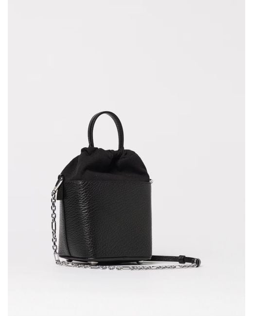 Maison Margiela Black 5Ac Bucket Grained Leather And Canvas Bag