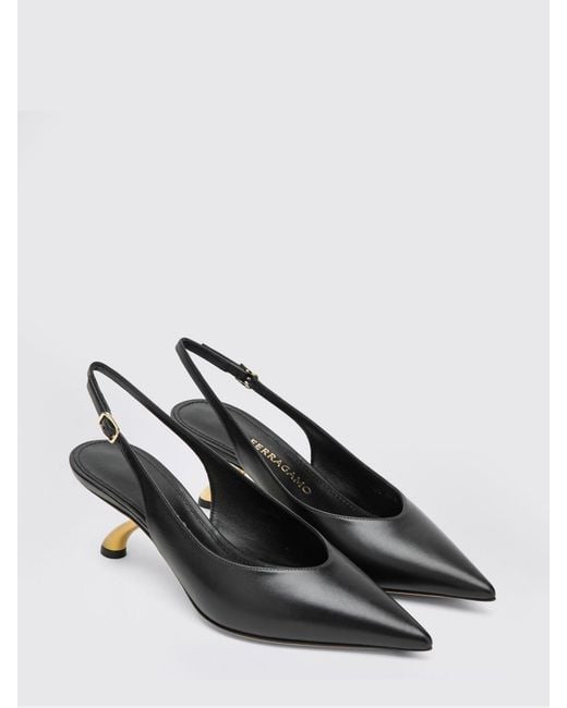 Ferragamo Black High Heel Shoes