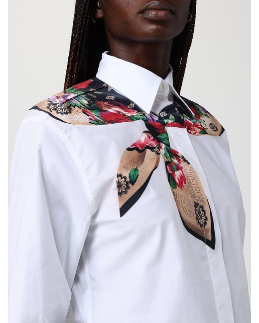 Moschino Couture White Printed Cotton Shirt