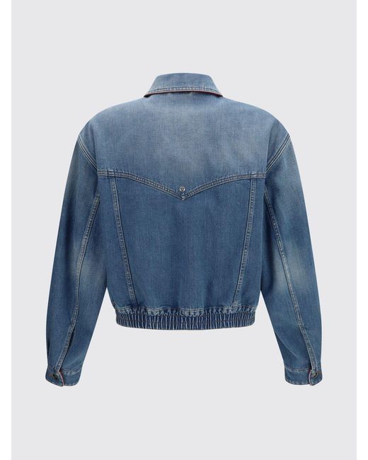 Versace Blue Cotton Denim Bomber Jacket for men
