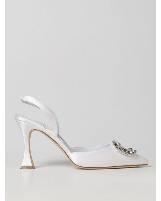 manolo blahnik white satin