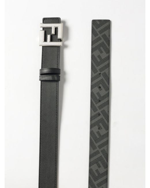 Fendi Gray Ff Squared Reversible Belt for men