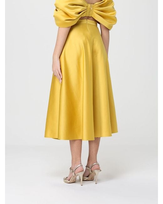 Elisabetta Franchi Yellow Satin Skirt