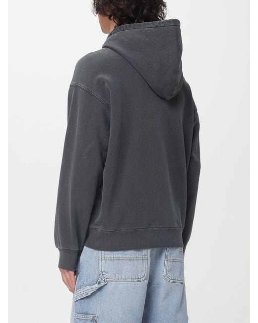 Carhartt Gray Cotton Logo Hoodie for men